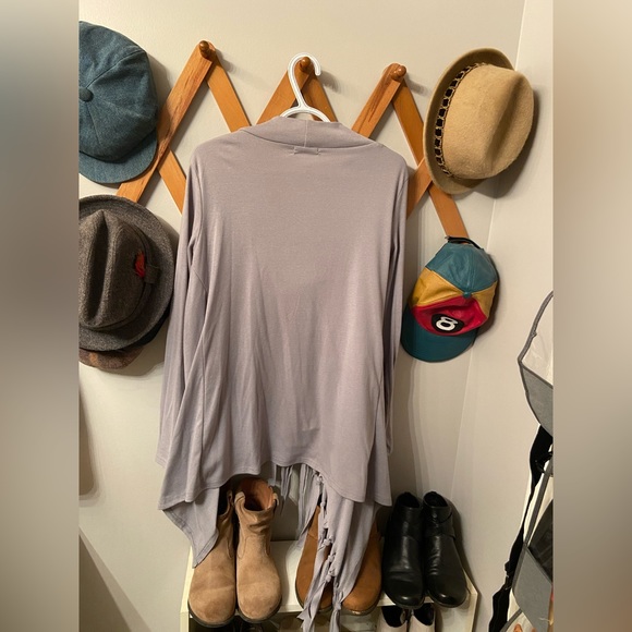 Fringed Faux Wrap Sweater - Picture 5 of 5